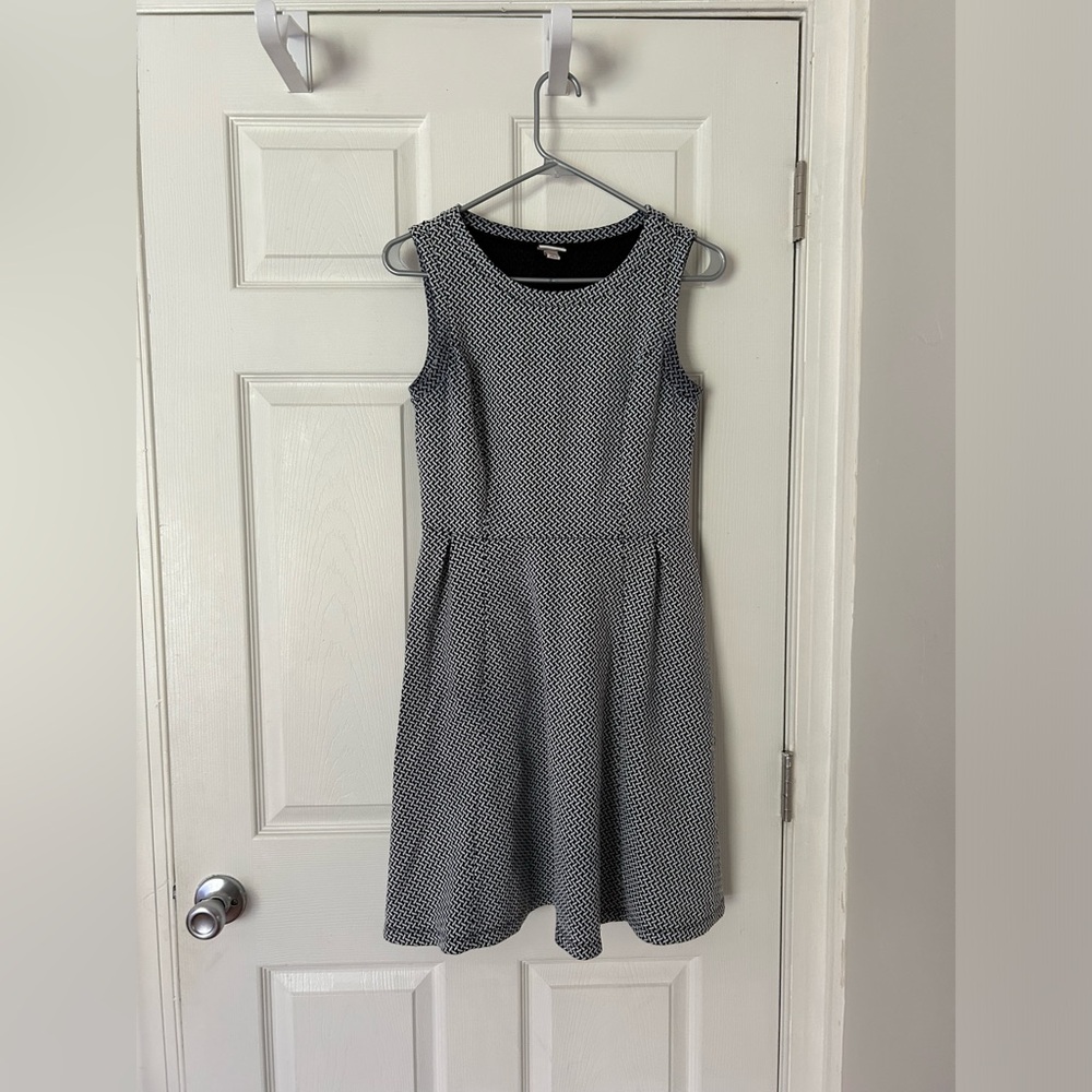Black and White Fit and Flare Dress